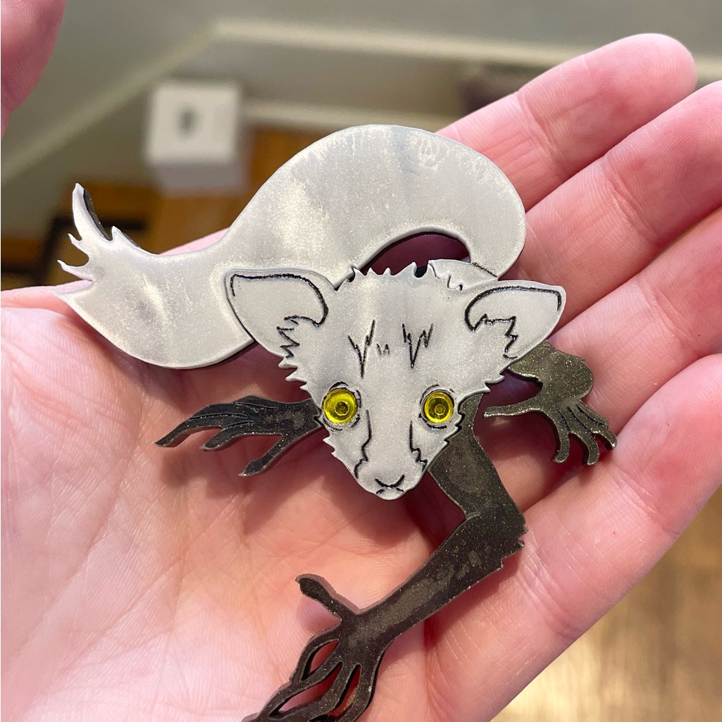 Handmade Aye-Aye Lemur Brooch 90$